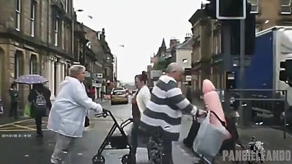 Bizarre video of Pensioner spotted taking 4ft penis for a stroll round city centre in a trolley