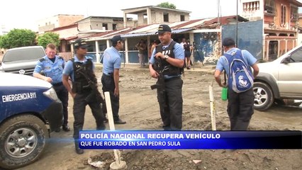 Policia Nacional recupera vehiculo robado en San Pedro Sula