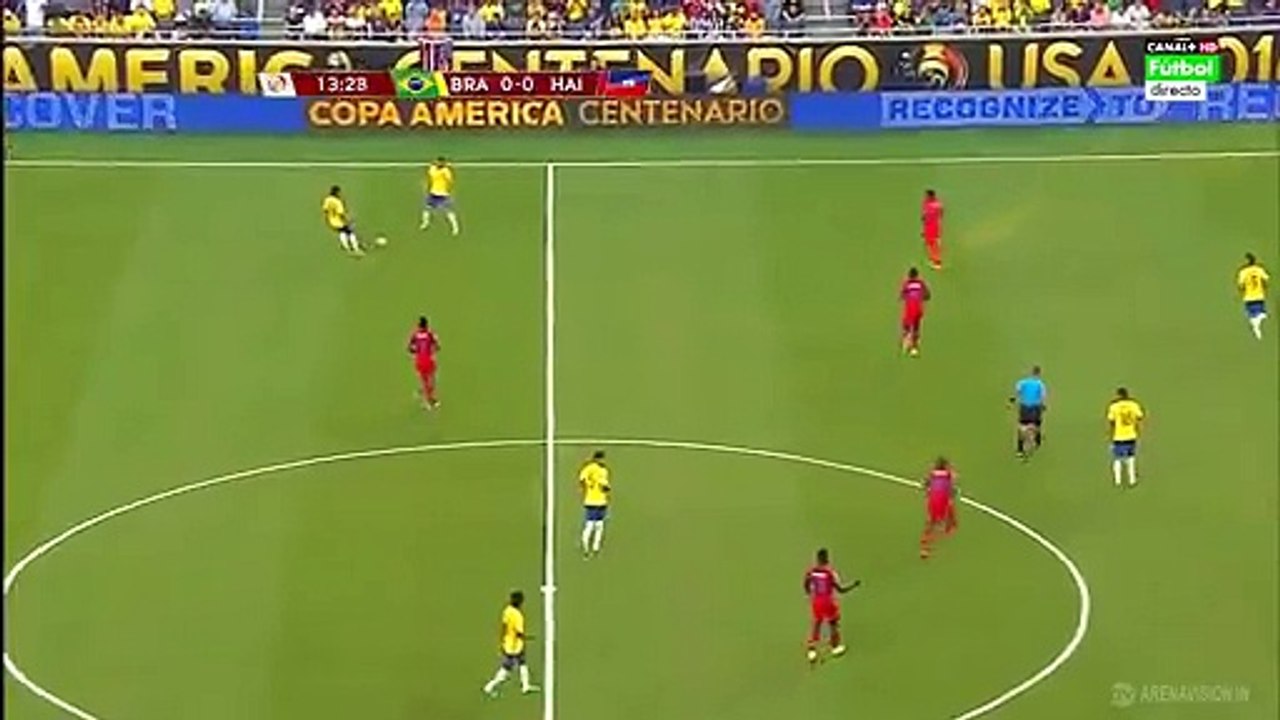 Philippe Coutinho Goal Brazil 1 - 0 Haiti Copa America 8-6-2016
