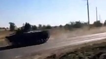 UKRAINE Russian Armored Vehicles (25 Miles Away) Seen Heading Toward Ukraine Border 15Aug2014