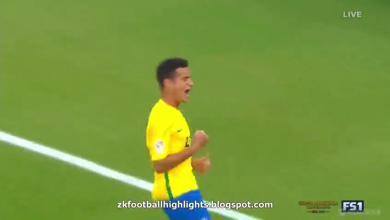 Philippe Coutinho Hattrick All 3 Goals - Brazil 7-1 Haiti - Copa America 08.06.2016
