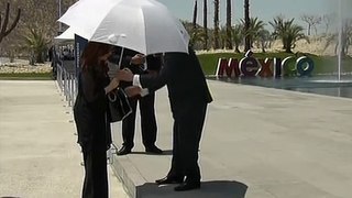Arribo de Cristina Férnandez a la Cumbre del G-20 en México.