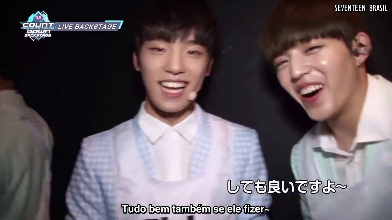 29.05.16 - SEVENTEEN nos bastidores do M!Countdown [Legendado PT-BR]