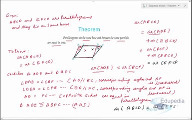 Area of Paralellogram and Triangle - Sec 2a(Theorem Prooved)