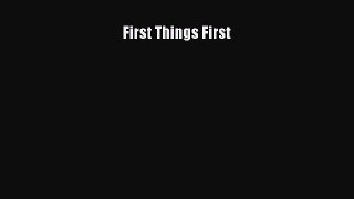Read First Things First PDF Free