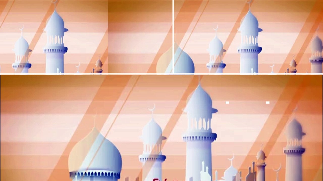 Eid Mubarak With White Mosque With Yellow Bar Background And