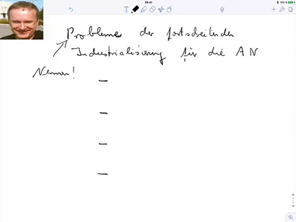 Probleme fortschreitender Industrialiserung für die AN