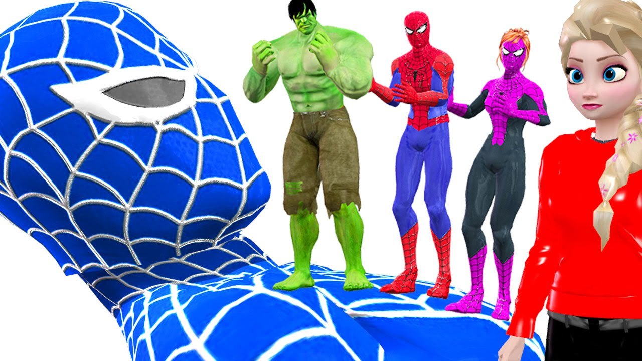 SuperHeroes Frozen Elsa Conduire | Venom devient Joker Attaque Prank | Bleu Spiderman Vs Joker