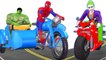 SuperHeroes drôles de cinéma | Spiderman Hulk Sidecar Bike | Joker Chasing échoue Compilation Et Rhymes