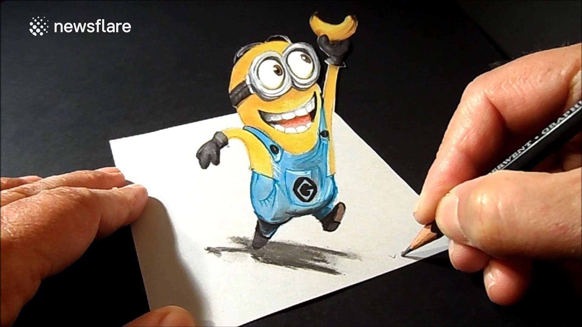 How to draw a 3D Minion from Despicable Me - video Dailymotion