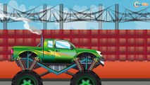 ✔ Un Camión Monstruo, Coche de carreras. Carritos Para Niños. Caricaturas de carros Dibujos animados