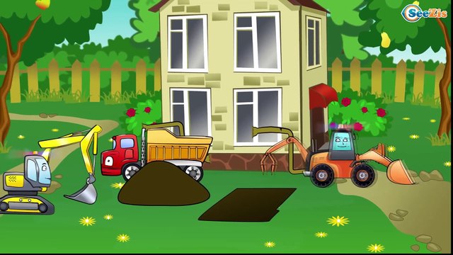 ✔ Dessins animé voiture. Pelleteuse, Grue, Ambulance, Camion de pompiers. Tiki Taki Dessins Animes