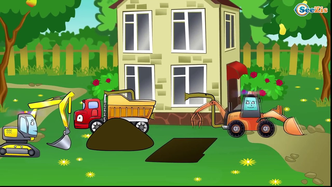 ✔ Dessins animé voiture. Pelleteuse, Grue, Ambulance, Camion de pompiers. Tiki Taki Dessins Animes