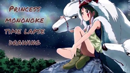 Princess Mononoke - Studio Ghibli time lapse drawing