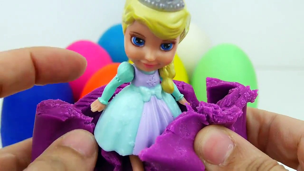 MANY PLAY DOH SURPRISE EGGS : Peppa Pig Mickey Mouse McQueen Cars Spiderman Frozen Elsa & more Toys!