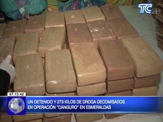 Download Video: Un detenido y 273 kilos de droga decomisados en operación “canguro” en Esmeraldas