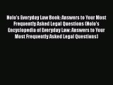 Read Book Nolo's Everyday Law Book: Answers to Your Most Frequently Asked Legal Questions (Nolo's