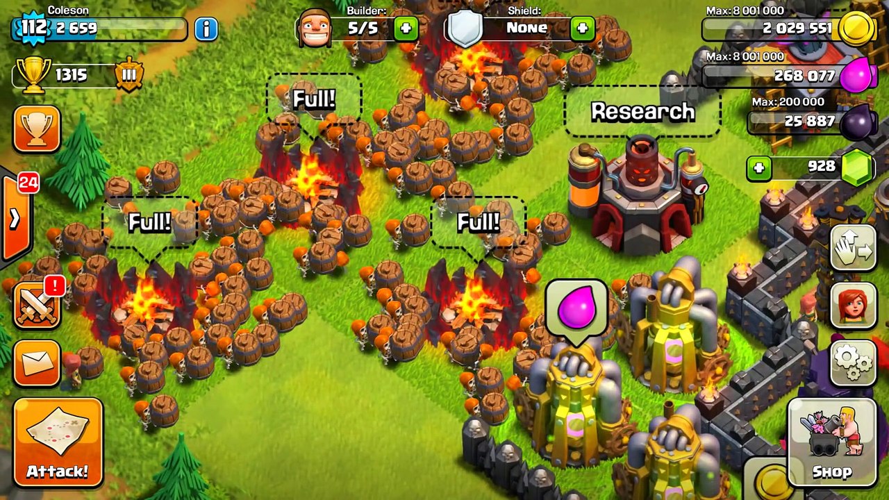 CLASH OF CLANS -ALL WALL BREAKERS! 3 STARRING A VILLAGE! WTF!  FUNNY MOMENTS+MAX TROOPS VS MIN BASE