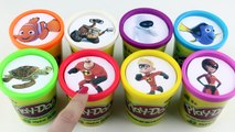 Learn Colors with Disney Characters Finding Dory The Incredibles Wall E PlayDoh & Toy Surp