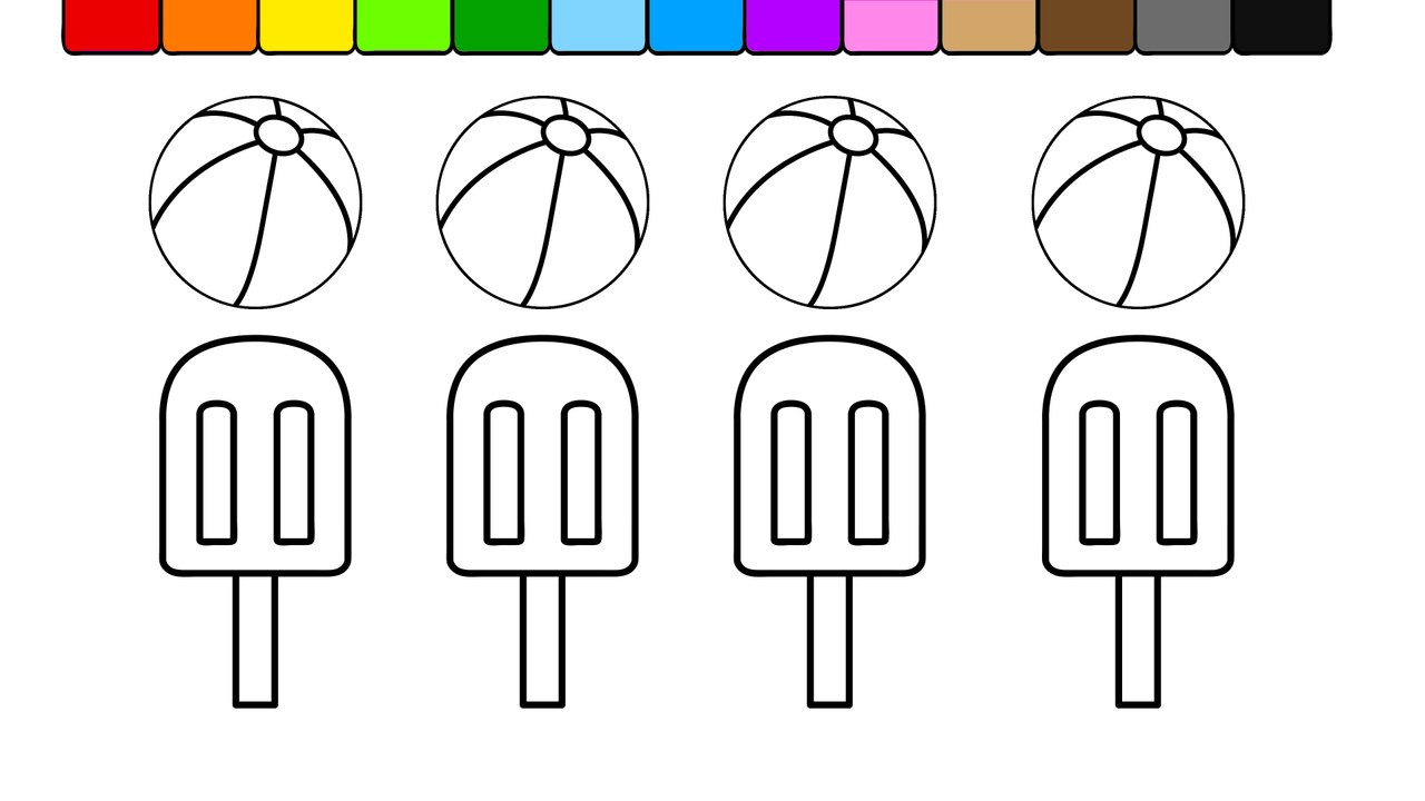 Learn to Color to Kids and colour Popsicle Coloring Pages