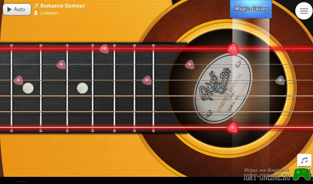 Научись играть на гитаре шаг за шагом в игре Гитара + (Guitar) на андроид