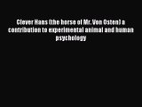 DOWNLOAD FREE E-books  Clever Hans (the horse of Mr. Von Osten) a contribution to experimental