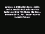 [PDF] Advances in Artificial Intelligence and Its Applications: 12th Mexican International