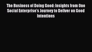 Read hereThe Business of Doing Good: Insights from One Social Enterprise's Journey to Deliver