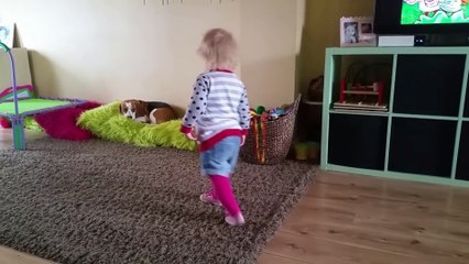 Dog tucks in baby to sleep and baby returns a favour one year after