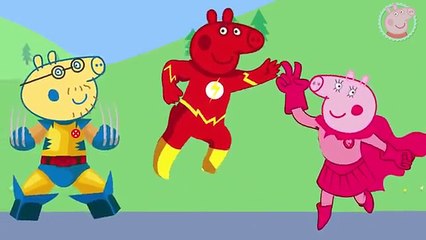 Peppa Pig Superhero wolverine marvel Finger Family   Nursery Rhymes and More Lyrics Pig TV