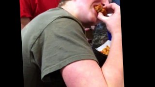 CARCON THE BEAST EATS 14 BLAZIN HOT WINGS