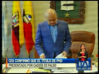 Ratifican que el título de PhD de exrector de la U. de Guayaquil es falso