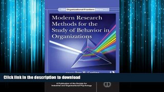 FAVORIT BOOK Modern Research Methods for the Study of Behavior in Organizations (SIOP