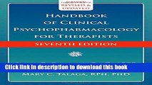 Collection Book Handbook of Clinical Psychopharmacology for Therapists