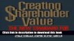 Collection Book Creating Shareholder Value: A Guide for Managers and Investors