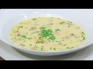 شوربة دجاج بالكريمة والمشروم | أميرة شنب