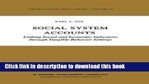 Collection Book Social System Accounts: Linking Social and Economic Indicators through Tangible