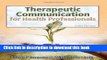 New Book Therapeutic Communications for Health Care