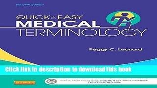 New Book Quick and Easy Medical Terminology