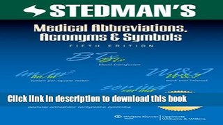 New Book Stedman s Medical Abbreviations, Acronyms and Symbols