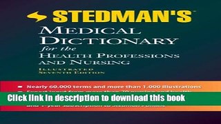 New Book Stedman s Medical Dictionary for the Health Professions and Nursing