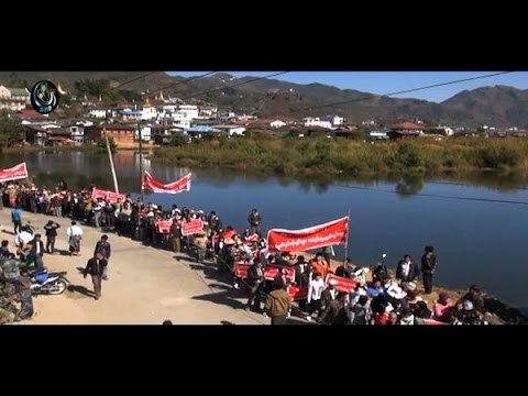 Thousands march in Mogok to protect iconic lake