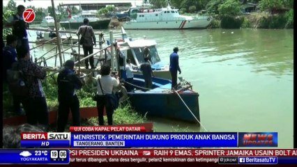 Kemristek Dikti Uji Coba Kapal Pelat Datar Produksi Lokal