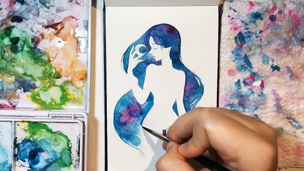 Watercolor Speed painting within 6 minute -My Queen