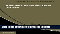 [PDF] Analysis of Panel Data (Econometric Society Monographs) Full Colection