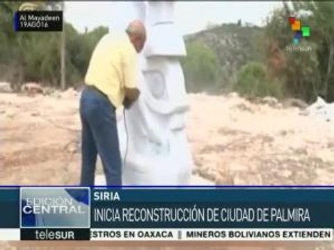 Escultores sirios inician reconstrucción de ciudad de Palmira