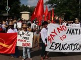 Student protests continue across Rangoon.