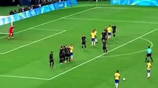 Neymar AMAZING Freekick Goal 1 0 Brazil vs Germany 1 0 Final Rio 2016
