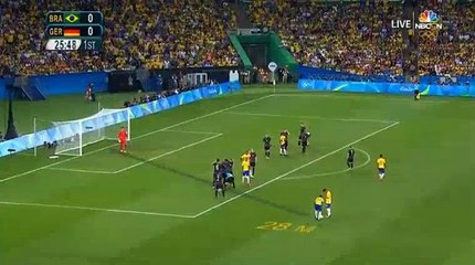 Neymar Freekick Goal HD - Brazil 1-0 Germany Rio 2016