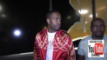 Safaree Samuels talk Nicki Minaj and does some freestyle rapping outside Katsuya Restaurant in Holly